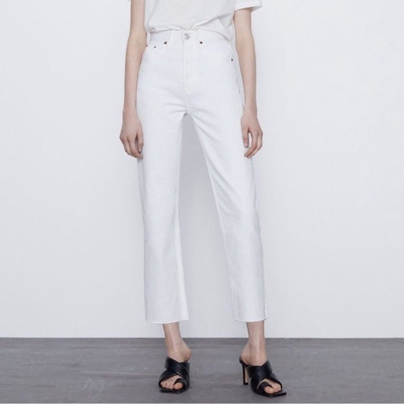 White Straight Leg Denim - Picture 1 of 6